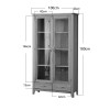 Blue Painted Display Cabinet with Oak
